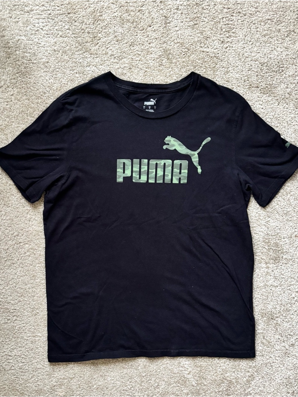 black and camo puma tee